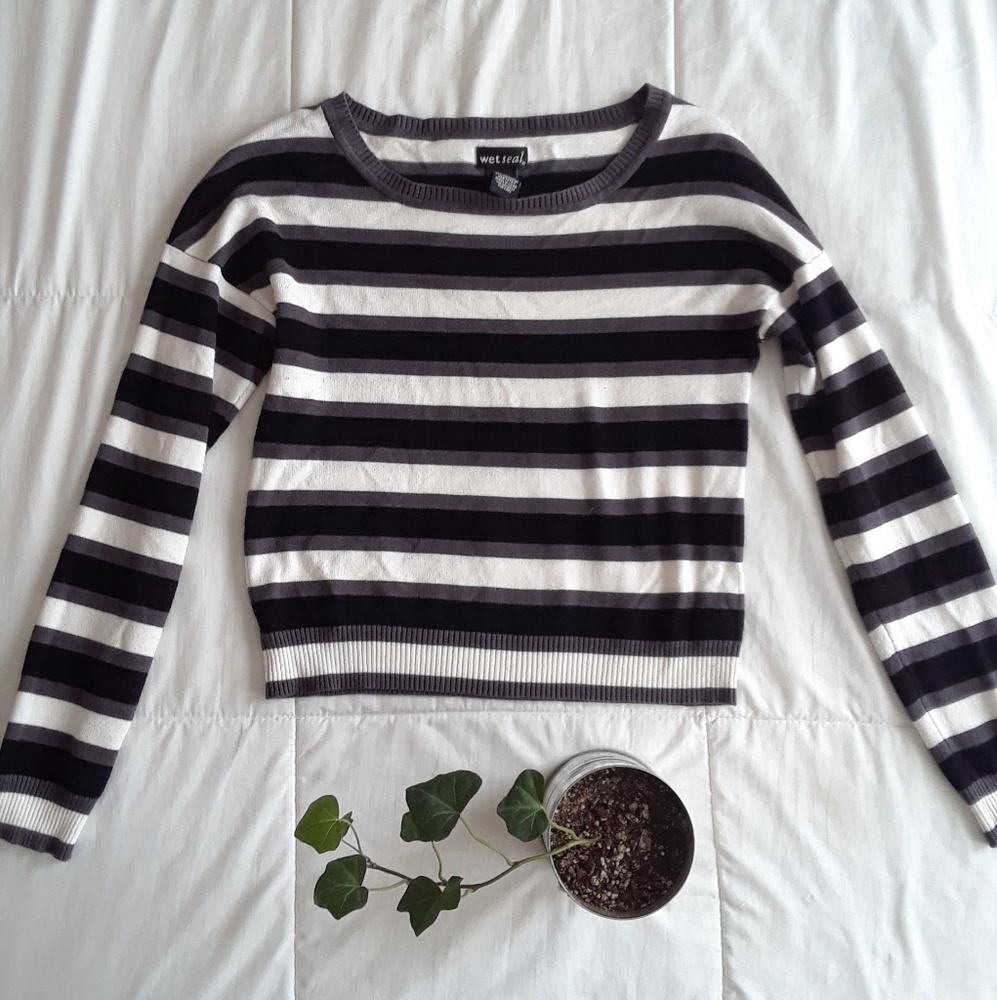 Striped Crop Top Sweater